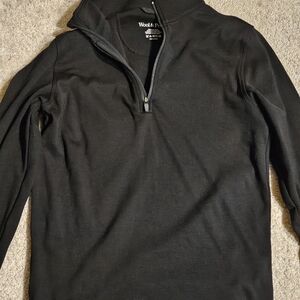 Wool & Prince Half-Zip Ponte Pullover - Black